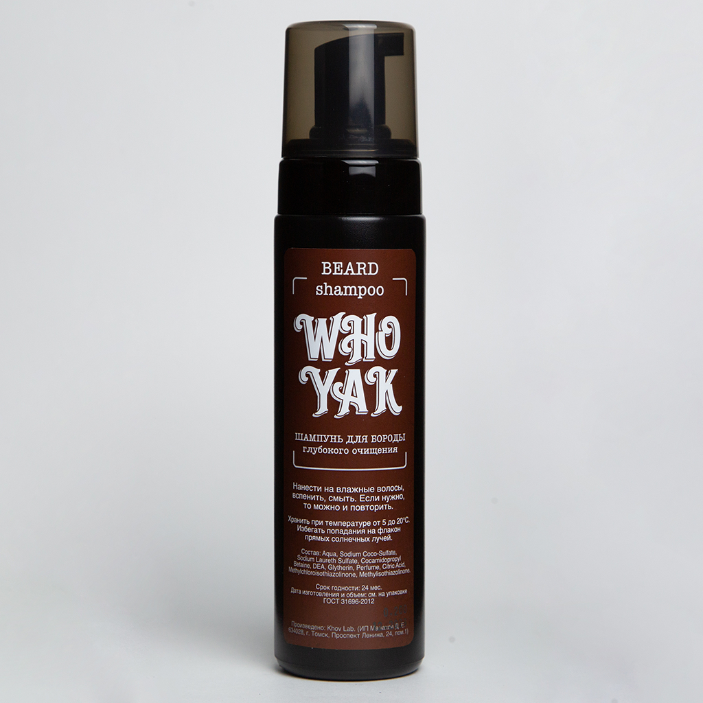 Шампунь-пенка для бороды и кожи лица Who Yak Beard Shampoo